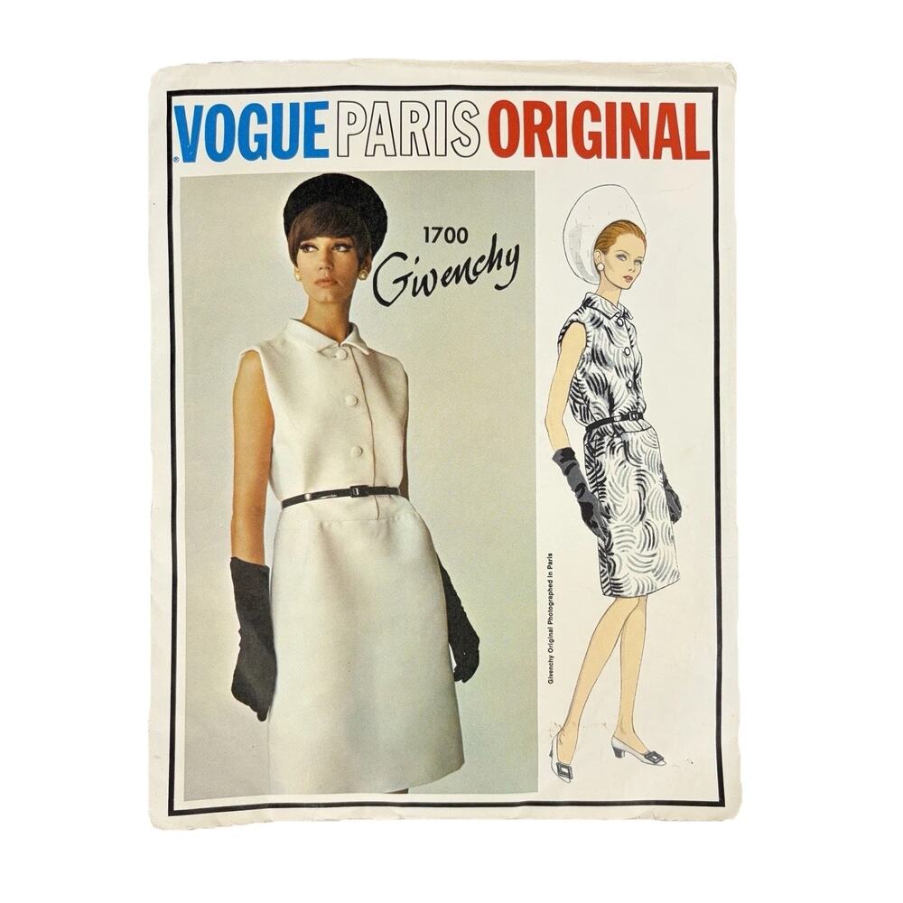 Vintage 1967 Vogue Paris Original Givenchy Sewing Pattern 1700 Size 10